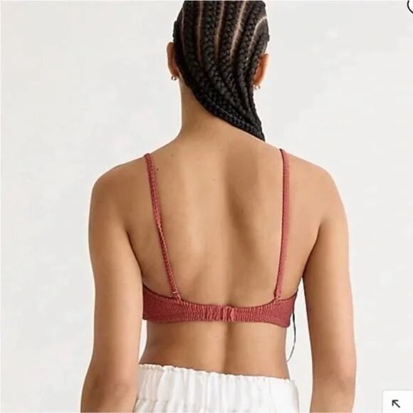 NWT J. Crew Textured Convertible Scrunchie Stretch Sweetheart Bikini Top 3X 2891 - Picture 5 of 12